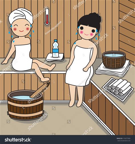 sauna cartoon